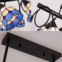 6/10 Lights Kitchen Island Lighting Tiffany Stylish Blue Orange Yellow Hanging Lamp - Rebooters