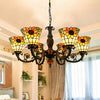 Large Chandeliers for Living Room, 6-Lights Tiffany Style - Rebooters
