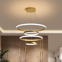 31.5"/39" Wide 4 Tiers LED Pendant Chandelier Gold - Rebooters