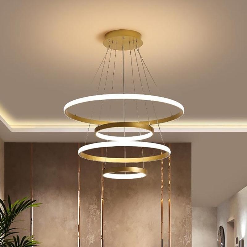 31.5"/39" Wide 4 Tiers LED Pendant Chandelier Gold - Rebooters