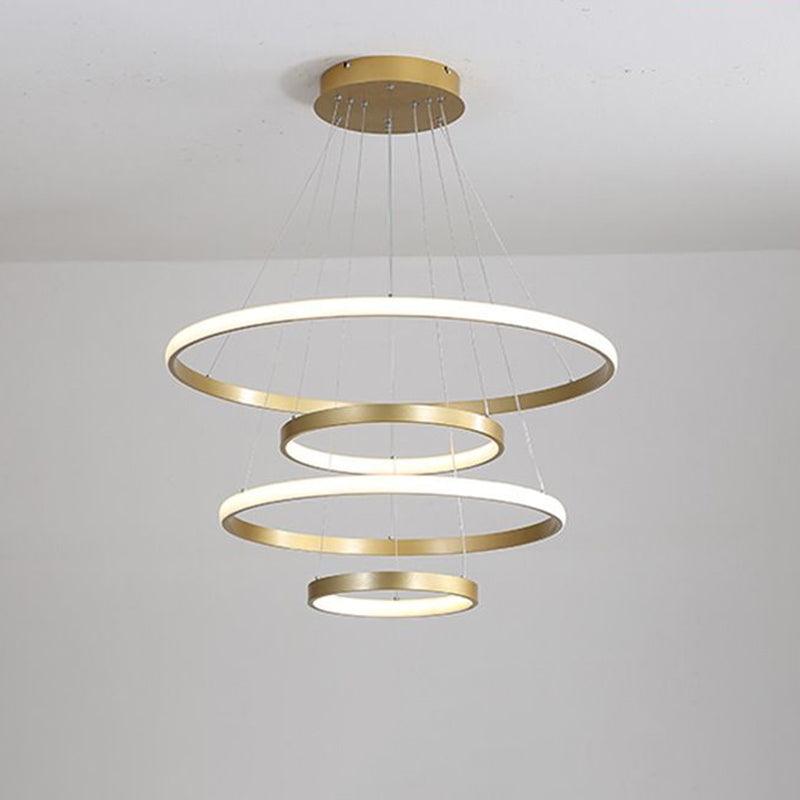 31.5"/39" Wide 4 Tiers LED Pendant Chandelier Gold - Rebooters