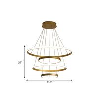 31.5"/39" Wide 4 Tiers LED Pendant Chandelier Gold - Rebooters