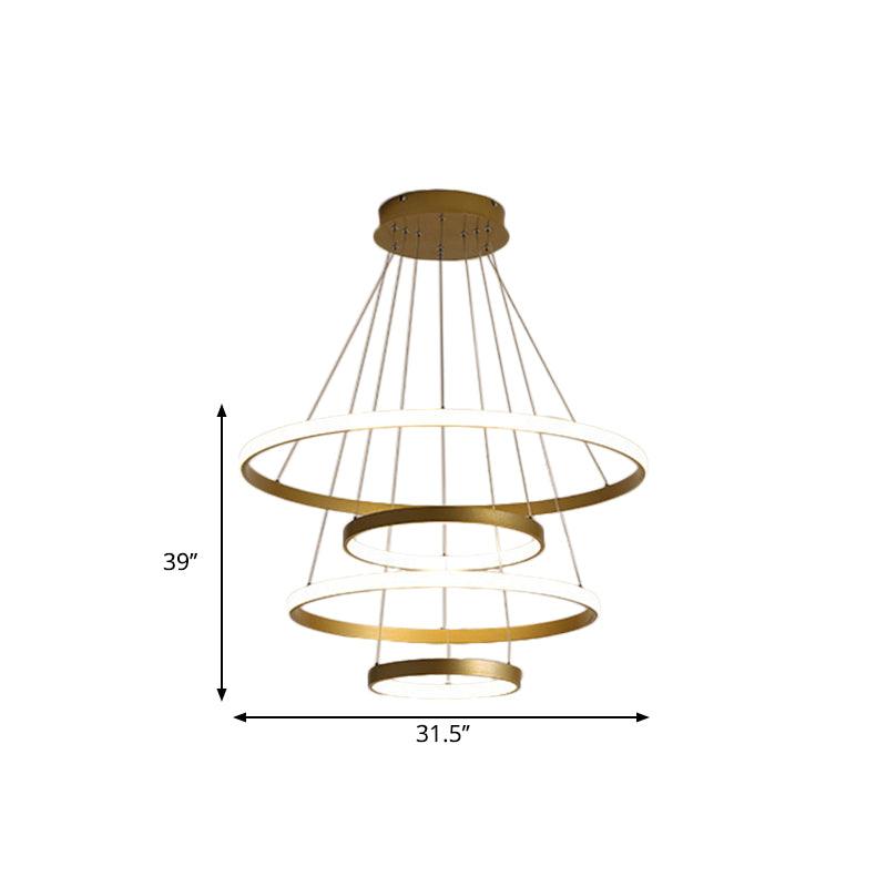 31.5"/39" Wide 4 Tiers LED Pendant Chandelier Gold - Rebooters