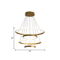 31.5"/39" Wide 4 Tiers LED Pendant Chandelier Gold - Rebooters