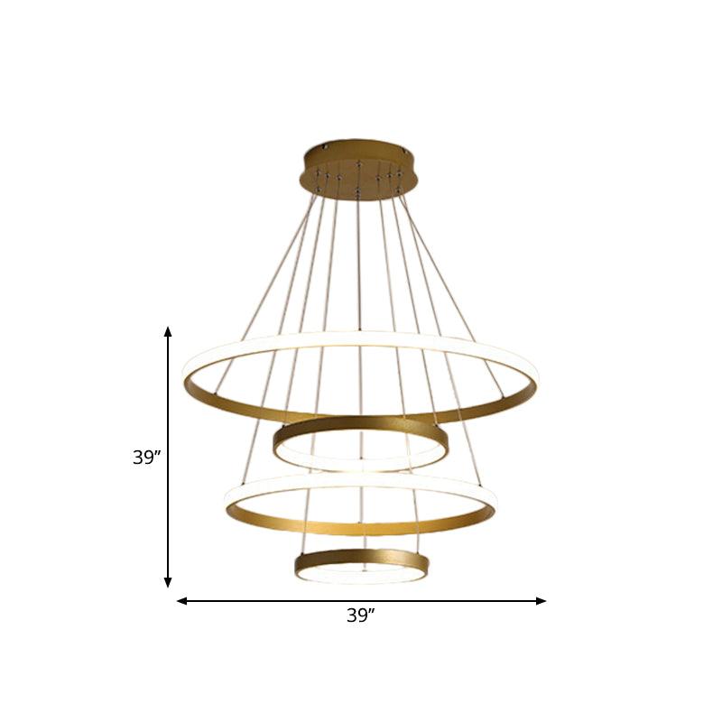 31.5"/39" Wide 4 Tiers LED Pendant Chandelier Gold - Rebooters