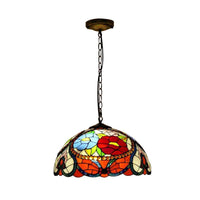 3 Bulbs Bloom Ceiling Lamp Victorian Stained Glass Pendant - Rebooters