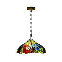 3 Bulbs Bloom Ceiling Lamp Victorian Stained Glass Pendant - Rebooters