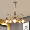 5 Bulbs Ceiling Chandelier Mediterranean Flower Frosted Glass - Rebooters