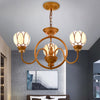 3/5 Bulbs Dining Room Chandelier Lamp Tiffany Gold Pendant Light - Rebooters