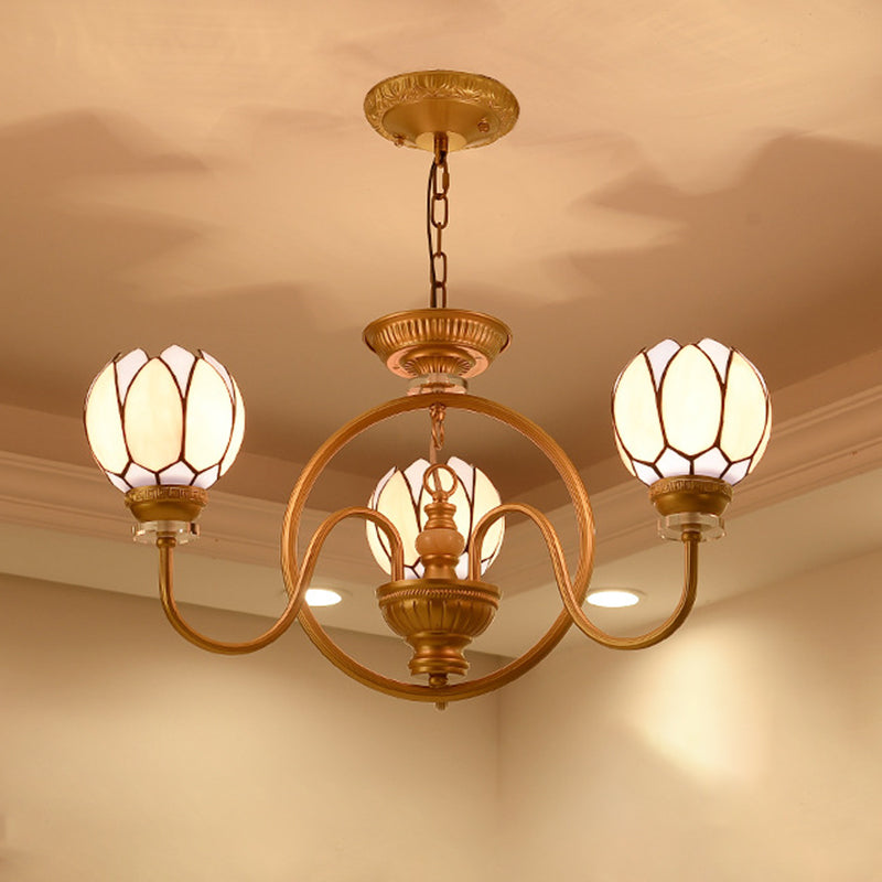 3/5 Bulbs Dining Room Chandelier Lamp Tiffany Gold Pendant Light - Rebooters