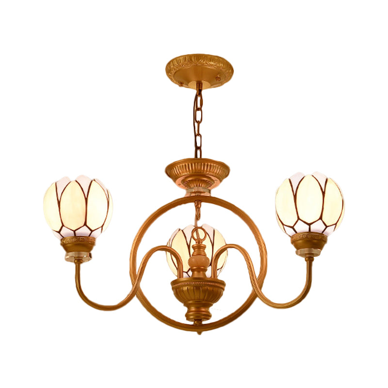 3/5 Bulbs Dining Room Chandelier Lamp Tiffany Gold Pendant Light - Rebooters