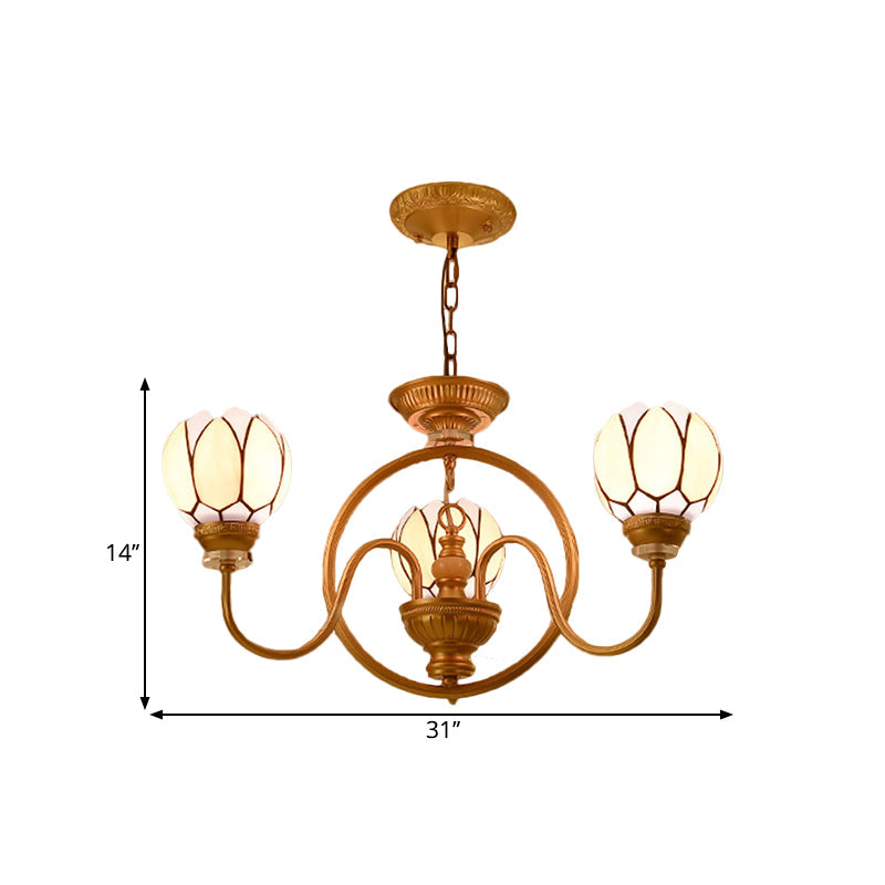 3/5 Bulbs Dining Room Chandelier Lamp Tiffany Gold Pendant Light - Rebooters