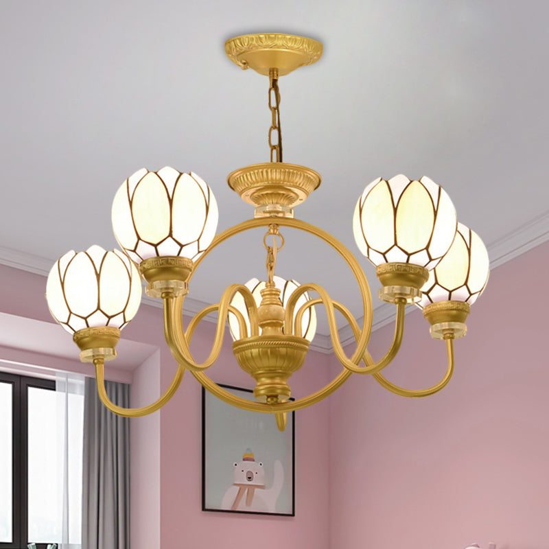 3/5 Bulbs Dining Room Chandelier Lamp Tiffany Gold Pendant Light - Rebooters