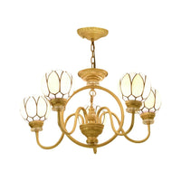 3/5 Bulbs Dining Room Chandelier Lamp Tiffany Gold Pendant Light - Rebooters