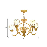 3/5 Bulbs Dining Room Chandelier Lamp Tiffany Gold Pendant Light - Rebooters