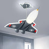 1-Bulb Kids Room Ceiling Pendant Light Cartoon Grey Chandelier - Rebooters