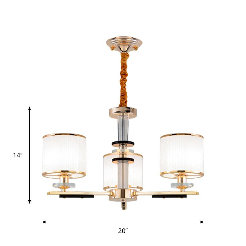 3 Heads Drawing Room Ceiling Pendant Simplicity Gold Chandelier - Rebooters