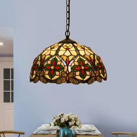 1 Head Drop Pendant Tiffany Bowl Stained Glass Light Fixture | Rebooters - Rebooters