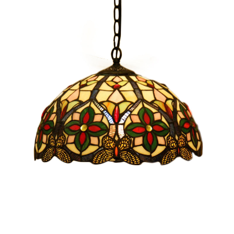 1 Head Drop Pendant Tiffany Bowl Stained Glass Light Fixture | Rebooters - Rebooters