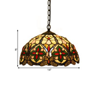 1 Head Drop Pendant Tiffany Bowl Stained Glass Light Fixture | Rebooters - Rebooters