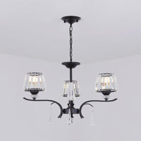 Beveled Crystal Conical Chandelier Simple 3 Lights Ceiling Lamp - Rebooters