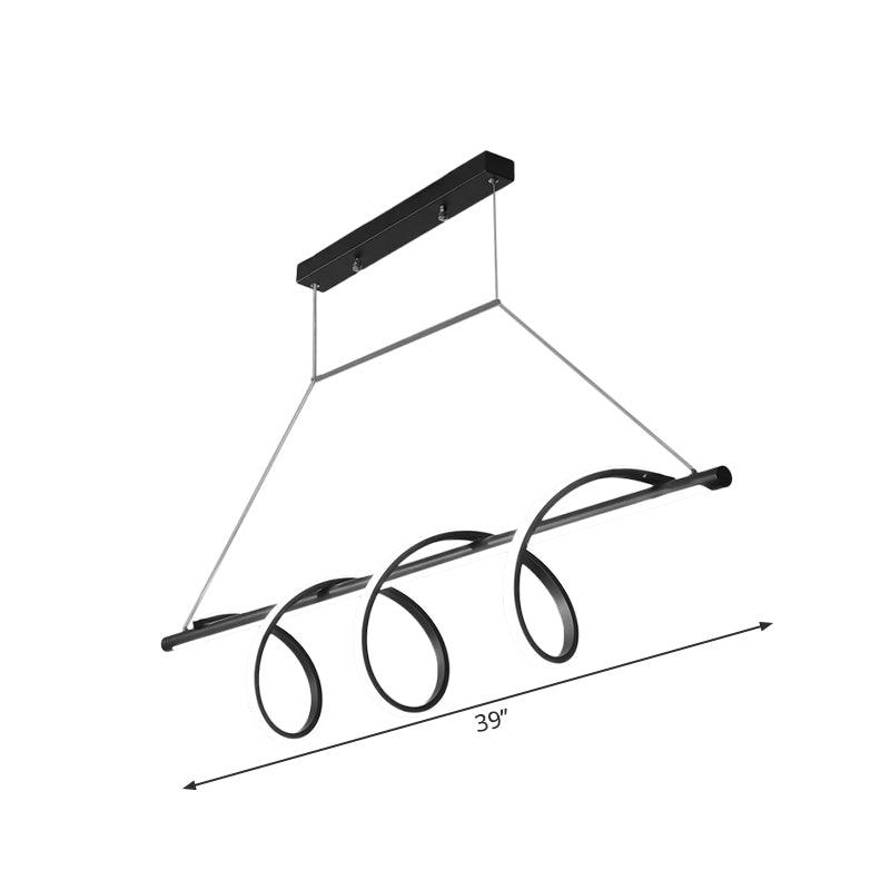 Acrylic Spiral Chandelier Light Minimalist LED Black Pendant - Rebooters