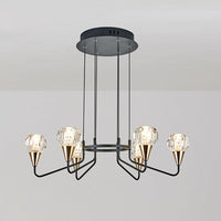 6/8 Bulbs Living Room Suspension Light Minimalism Black Chandelier - Rebooters