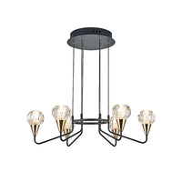 6/8 Bulbs Living Room Suspension Light Minimalism Black Chandelier - Rebooters