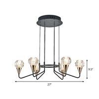 6/8 Bulbs Living Room Suspension Light Minimalism Black Chandelier - Rebooters