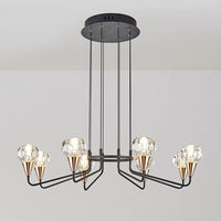 6/8 Bulbs Living Room Suspension Light Minimalism Black Chandelier - Rebooters