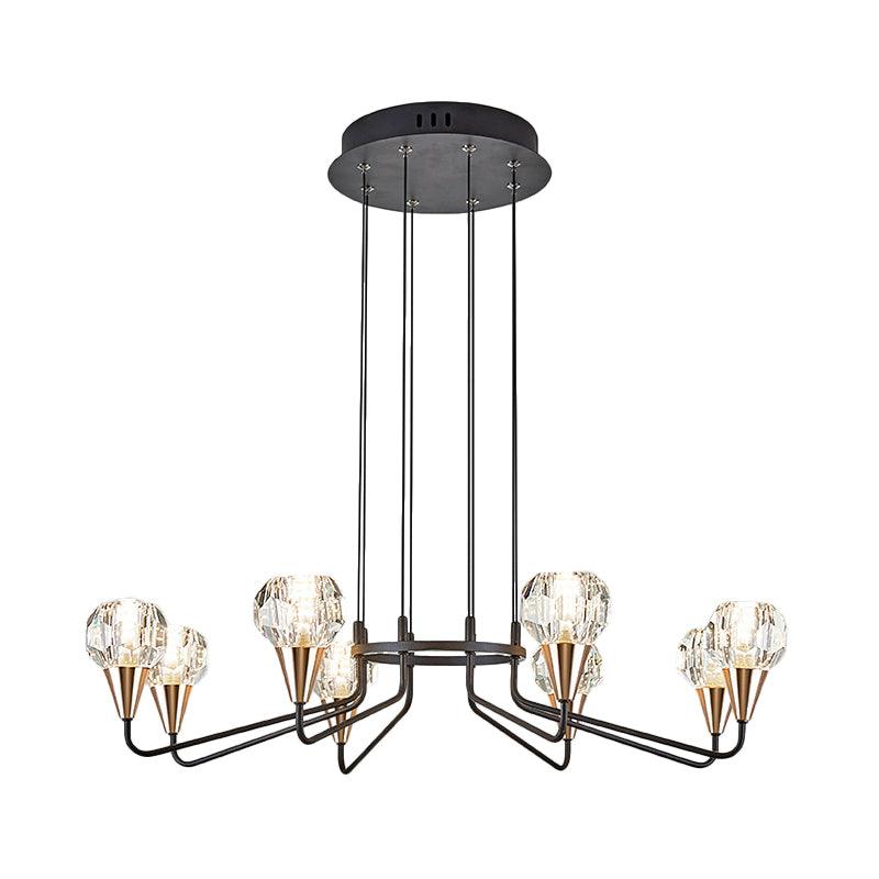 6/8 Bulbs Living Room Suspension Light Minimalism Black Chandelier - Rebooters