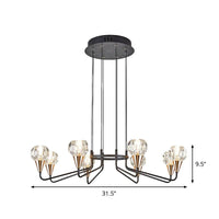 6/8 Bulbs Living Room Suspension Light Minimalism Black Chandelier - Rebooters