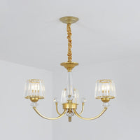 Barrel Dining Room Chandelier Lighting Crystal Block 3/6 Lights Modern Pendant Gold - Rebooters