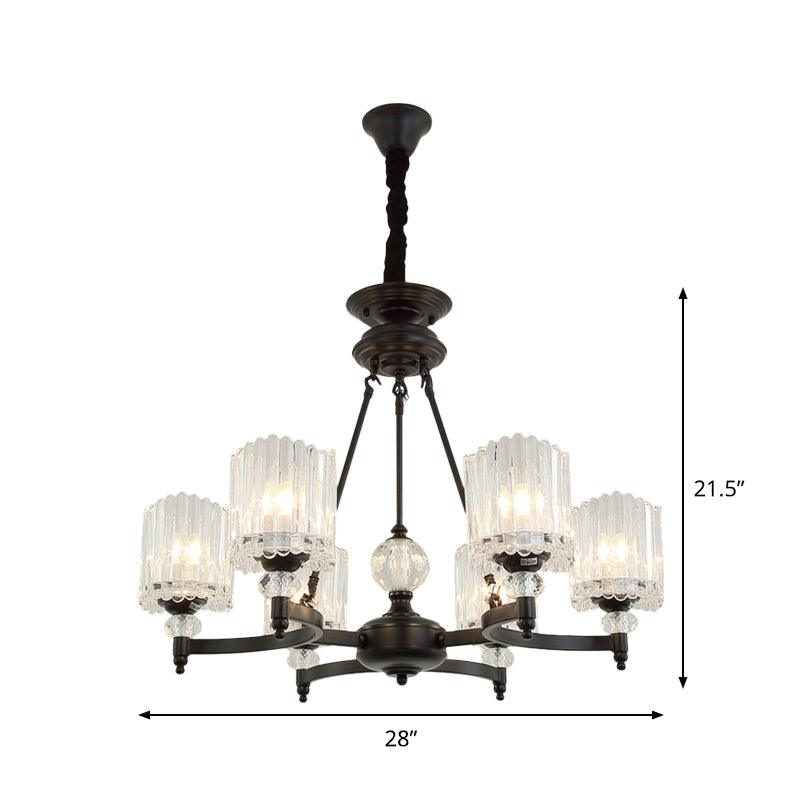 6/8 Heads Restaurant Ceiling Lamp Contemporary Black Chandelier - Rebooters