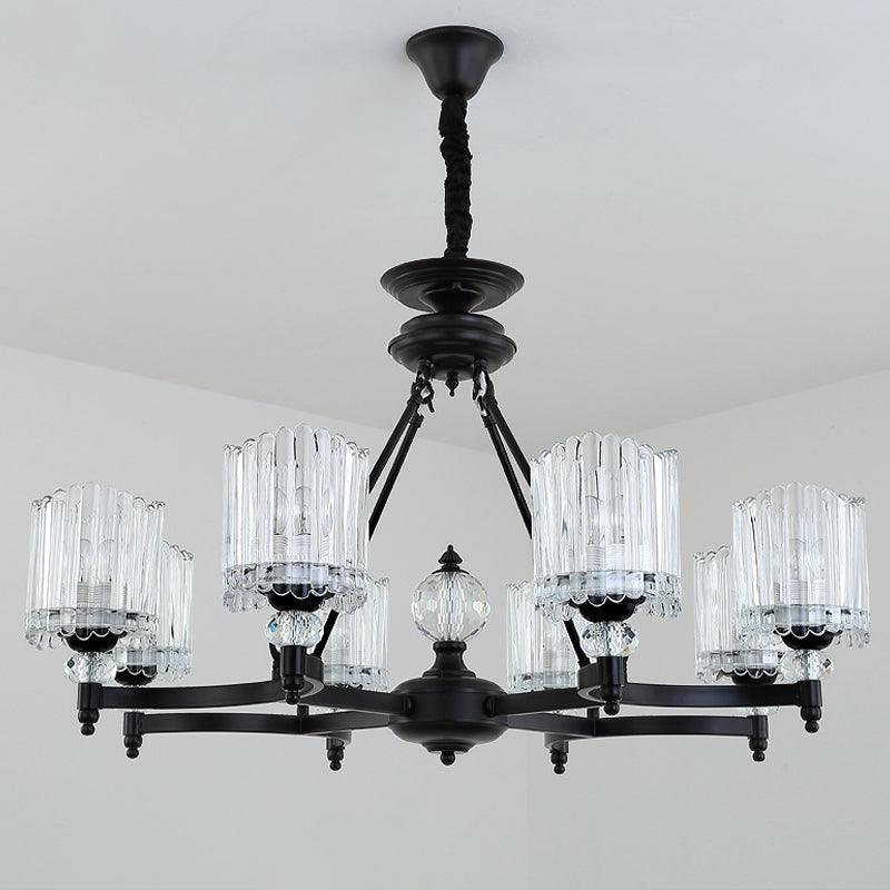 6/8 Heads Restaurant Ceiling Lamp Contemporary Black Chandelier - Rebooters