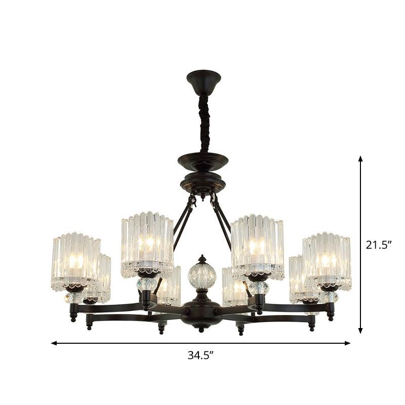 6/8 Heads Restaurant Ceiling Lamp Contemporary Black Chandelier - Rebooters