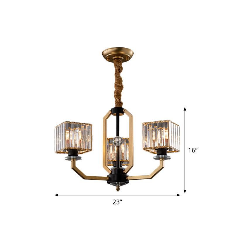 3/6 Bulbs Dining Room Chandelier Light Contemporary Gold Ceiling Lamp - Rebooters