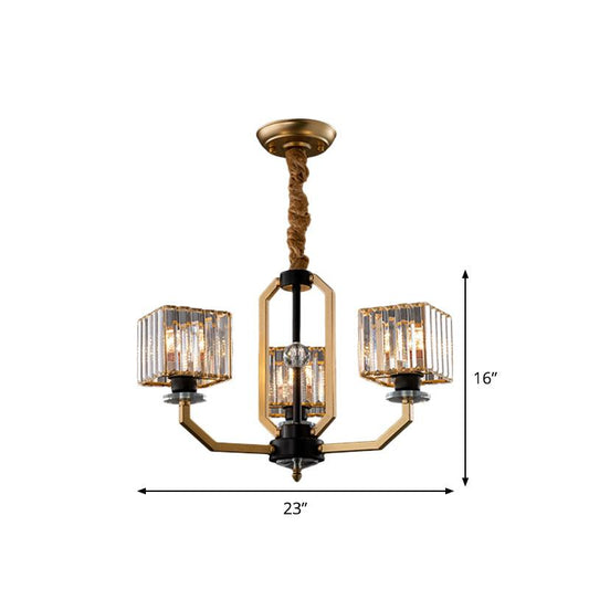 3/6 Bulbs Dining Room Chandelier Light Contemporary Gold Ceiling Lamp - Rebooters