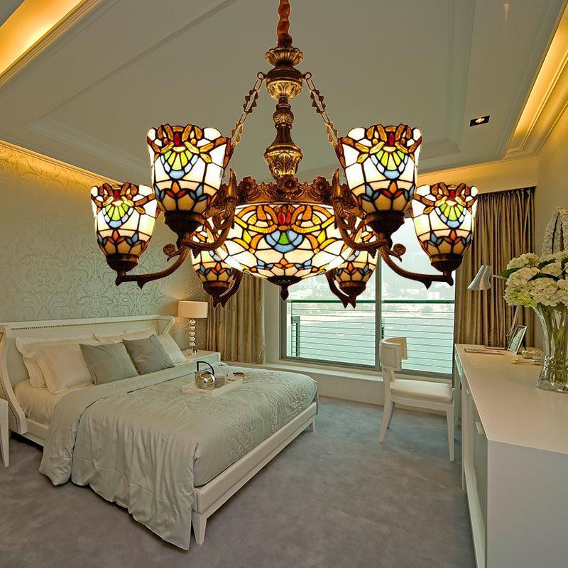 Baroque Style Chandeliers for Dining Room Art Glass Fixture - Rebooters