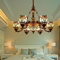 Baroque Style Chandeliers for Dining Room Art Glass Fixture - Rebooters