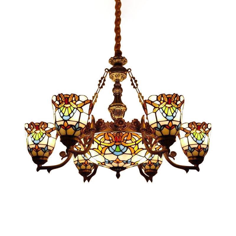 Baroque Style Chandeliers for Dining Room Art Glass Fixture - Rebooters