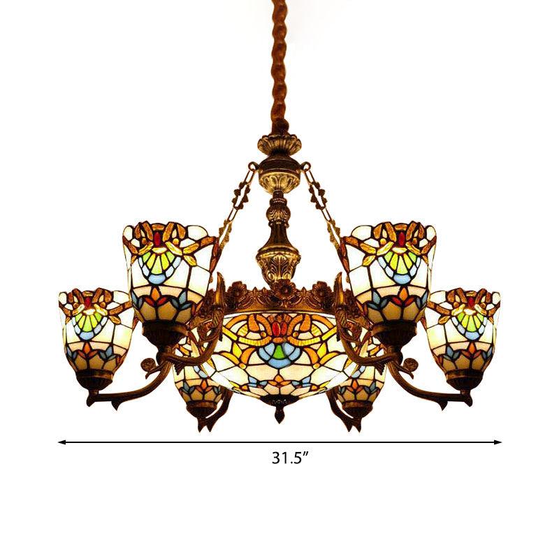 Baroque Style Chandeliers for Dining Room Art Glass Fixture - Rebooters