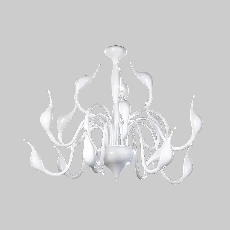 12/18 Lights Living Room Ceiling Chandelier with Swan Acrylic Shade - Rebooters