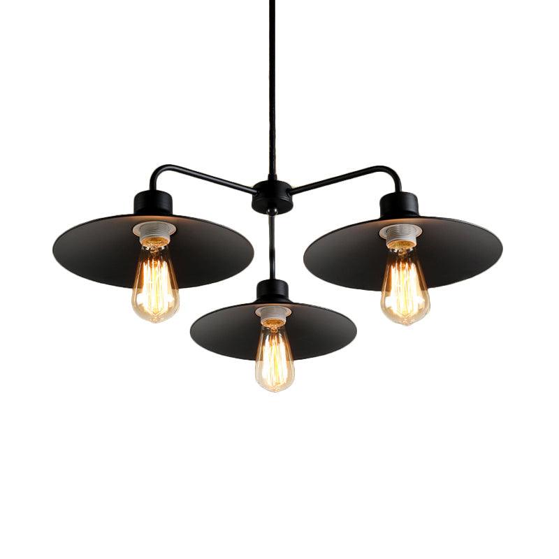 Black 3/5 Lights Chandelier Lighting Vintage Industrial Pendant Light - Rebooters
