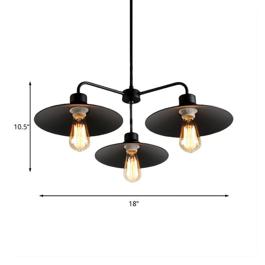 Black 3/5 Lights Chandelier Lighting Vintage Industrial Pendant Light - Rebooters