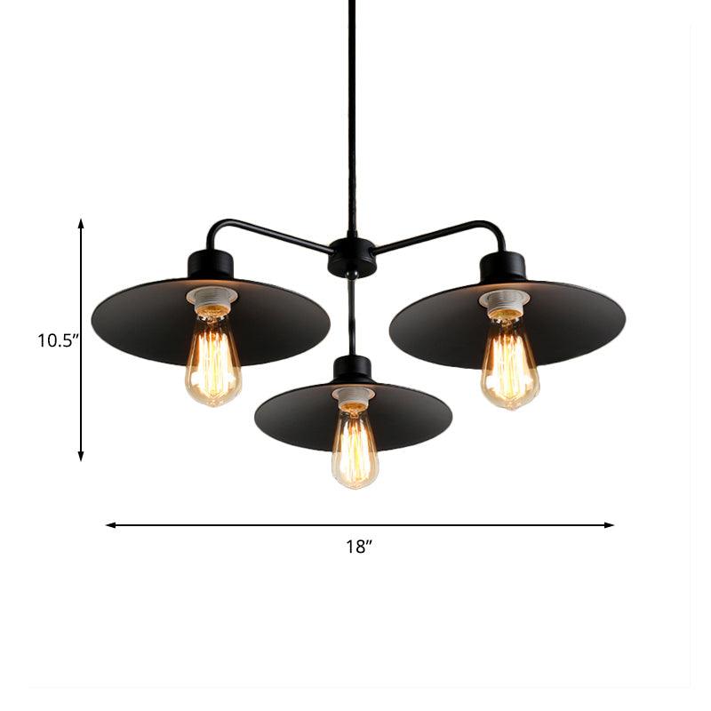 Black 3/5 Lights Chandelier Lighting Vintage Industrial Pendant Light - Rebooters