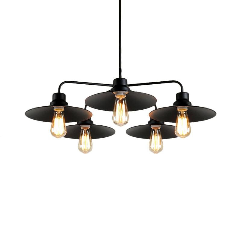 Black 3/5 Lights Chandelier Lighting Vintage Industrial Pendant Light - Rebooters