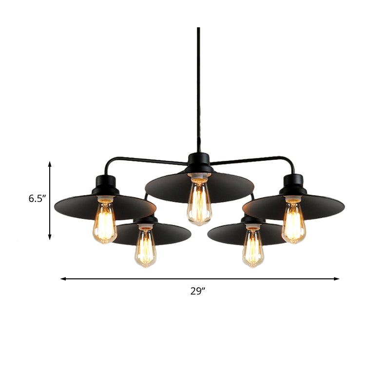 Black 3/5 Lights Chandelier Lighting Vintage Industrial Pendant Light - Rebooters