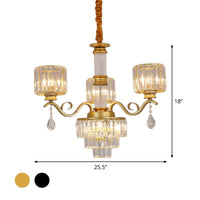 3-Tier Chandelier Lamp Minimalist Clear Crystal Ceiling Light - Rebooters