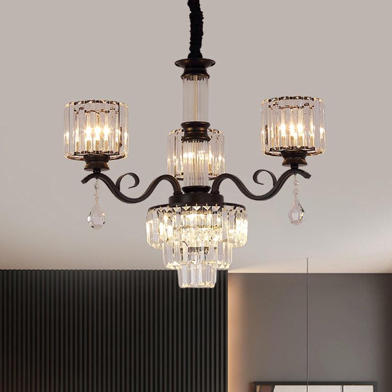 3-Tier Chandelier Lamp Minimalist Clear Crystal Ceiling Light - Rebooters
